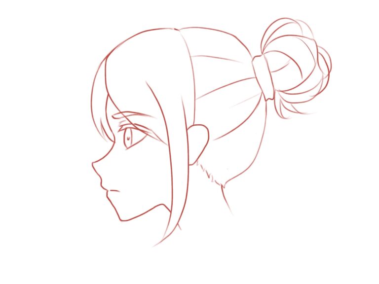 How to Draw the Head and Face – Anime-style Guideline Side View